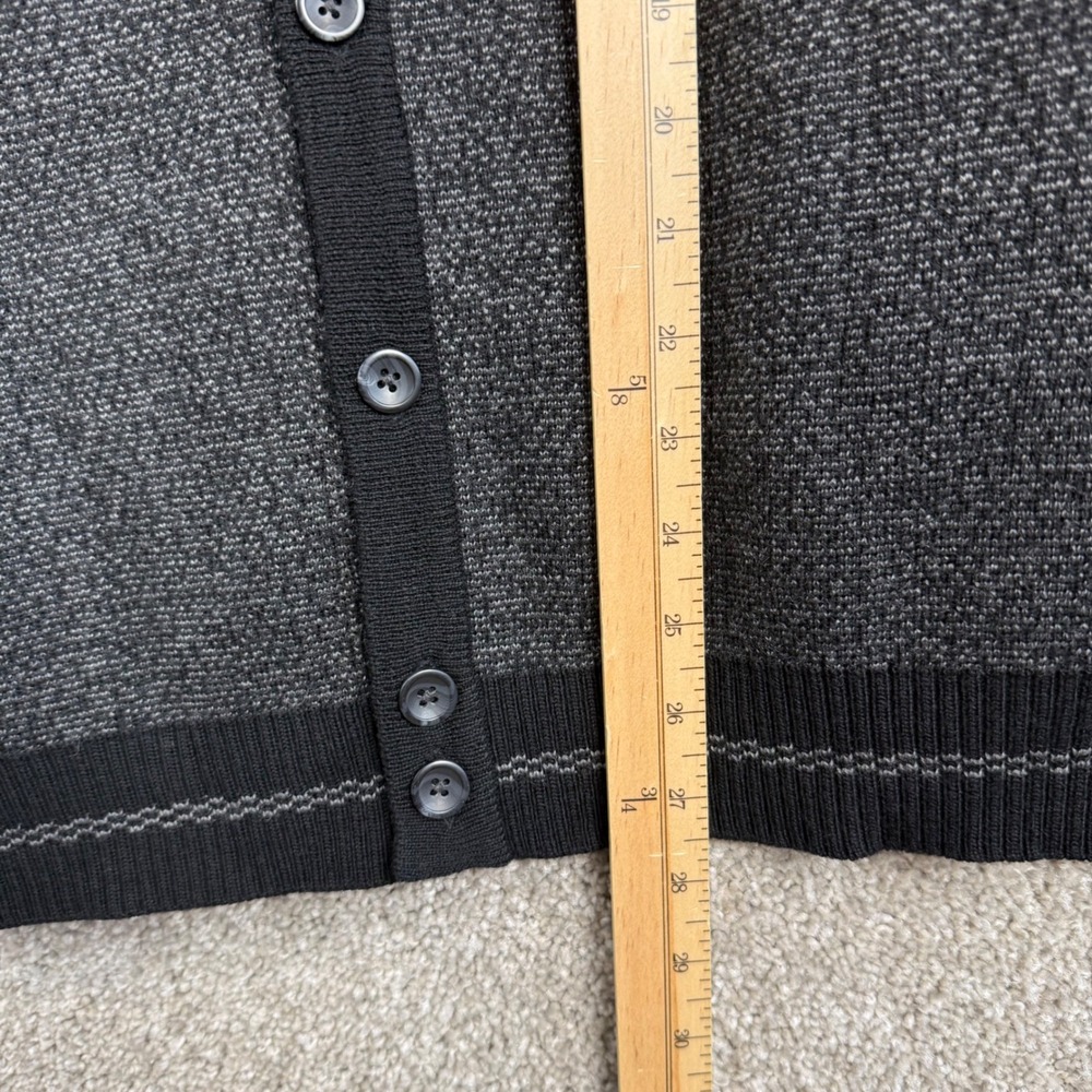 Turnbury Mens Size 42 100% Wool Cardigan Sweater Vest Charcoal Grey Black V-Neck - Picture 5 of 6
